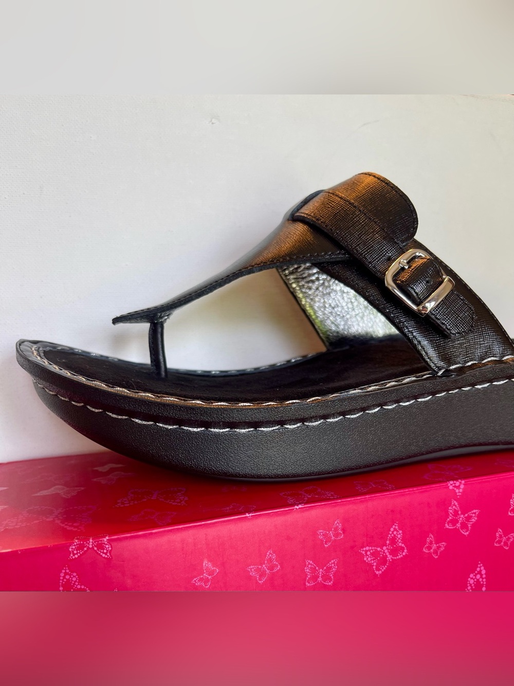 NIB ALEGRIA KENNEDI LEATHER SUEDE PODIATRIC BLACK SANDAL SIZE EU 42 /US. 11.5-12 - Picture 4 of 14